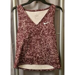 Nike‎ Dri-FIT Burgundy Graphic Print Racerback Tank Top Size Small